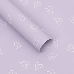 Floral Foil - Hearts Grey Lavender - Sheets 58x58 cm - 20pcs