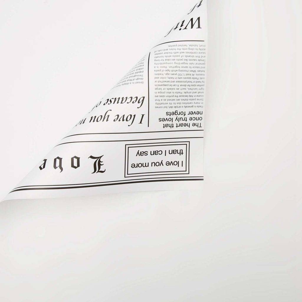Floral Foil - Newspaper White - Sheets 58x58 cm - 20pcs