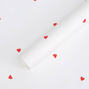 Floral Foil - Hearts White - Sheets 58x58 cm - 20pcs 