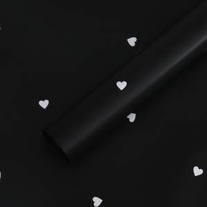 Floral Foil - Hearts Black - Sheets 58x58 cm - 20pcs