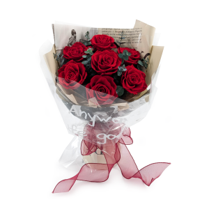 Premium Flower Bouquet in Box – EVERGIVE – A Lasting Gesture – Ruby Blush