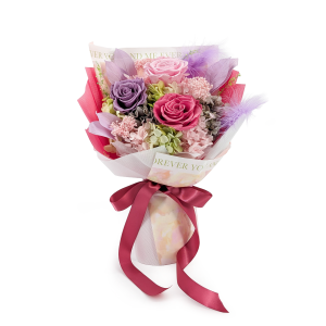 Premium Flower Bouquet in Box – EVERGIVE – A Lasting Gesture – Candy Blush