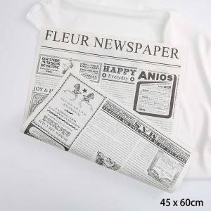 Floral Paper - White Newspaper - Sheets 45x60 cm - 10pcs