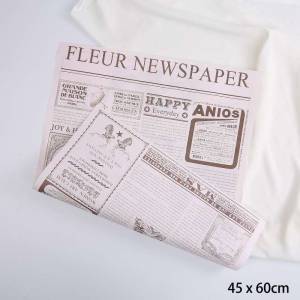 Floral Paper - Pink Newspaper - Sheets 45x60 cm - 10pcs