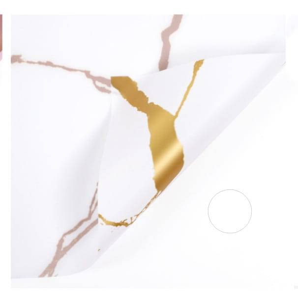 Floral Foil - "Marble" White - Sheets 58x58 cm - 20pcs