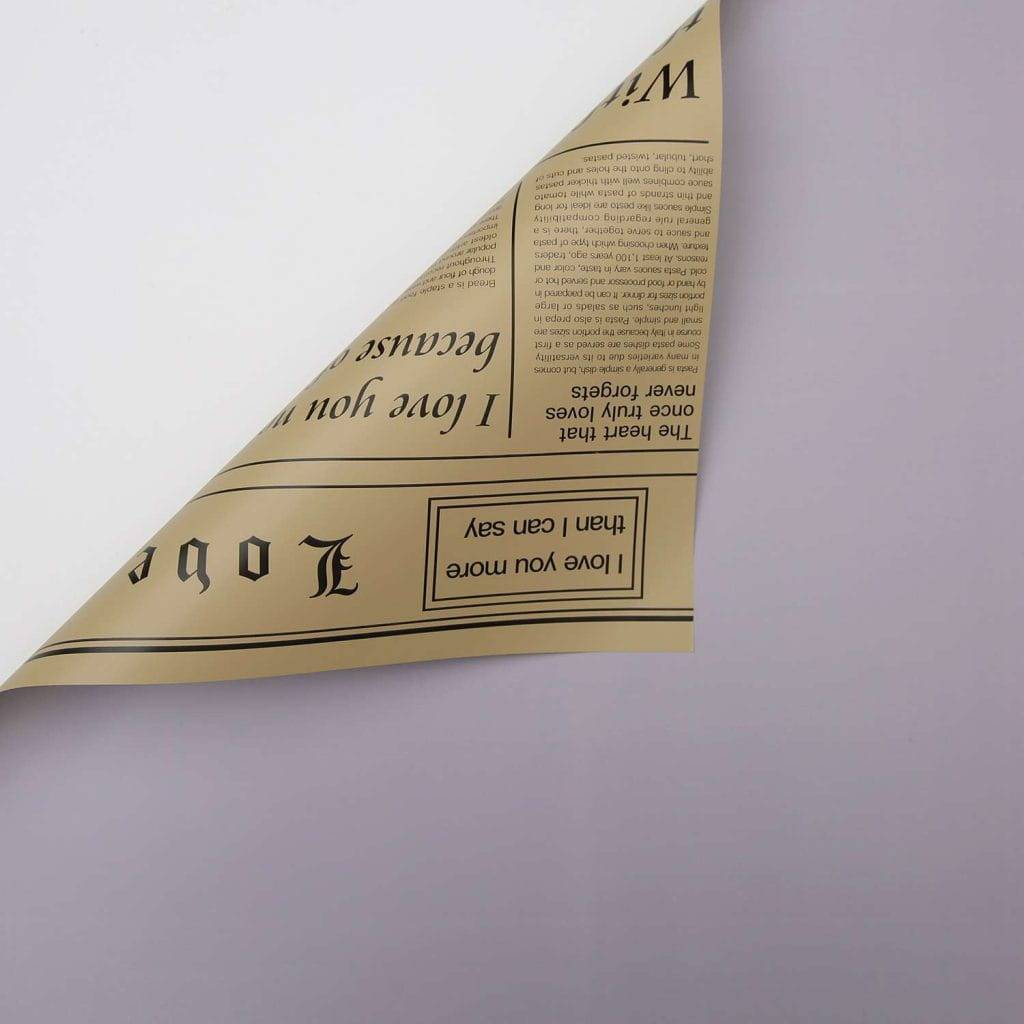 Floral Foil - Newspaper Grey Purple + Cream - Sheets 58x58 cm - 20pcs