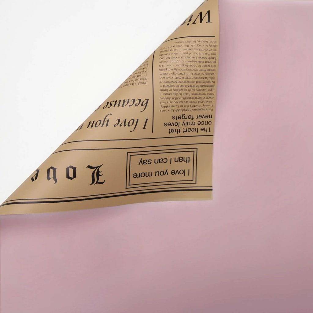 Floral Foil - Newspaper Peony Pink + Cream - Sheets 58x58 cm - 20pcs