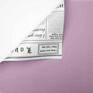 Floral Foil - Newspaper Lilac + White - Sheets 58x58 cm - 20pcs