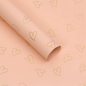 Floral Foil - Hearts Peach - Sheets 58x58 cm - 20pcs