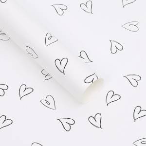 Floral Foil - Hearts White - Sheets 58x58 cm - 20pcs