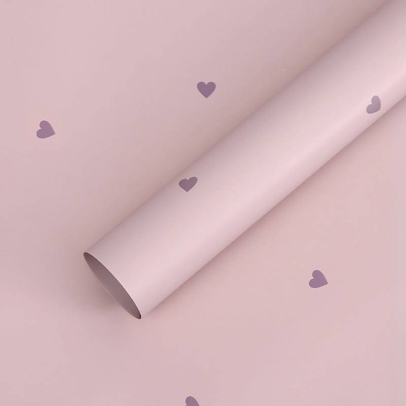 Floral Foil - Hearts Pink Violet - Sheets 58x58 cm - 20pcs
