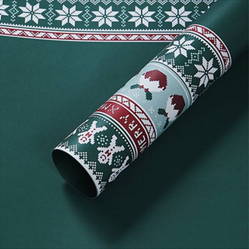Floral Paper - "Sweater" Green - Sheets 80x52 cm - 10 pieces