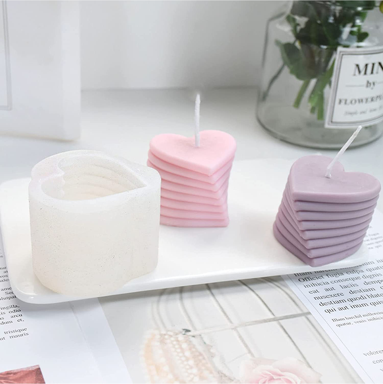 Silicone Mold for Candles - Rotating Heart