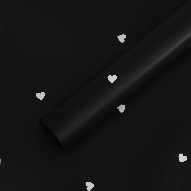 Floral Foil - Hearts Black - Sheets 58x58 cm - 20pcs