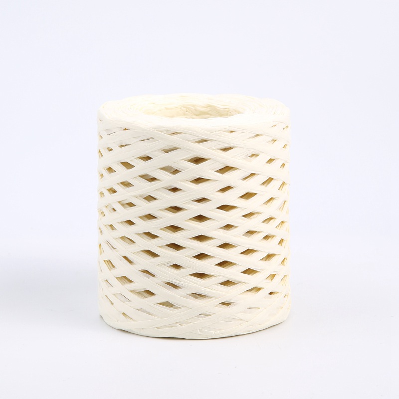 Decorative String – Synthetic Raffia – Beige-Yellow – 180 m Roll