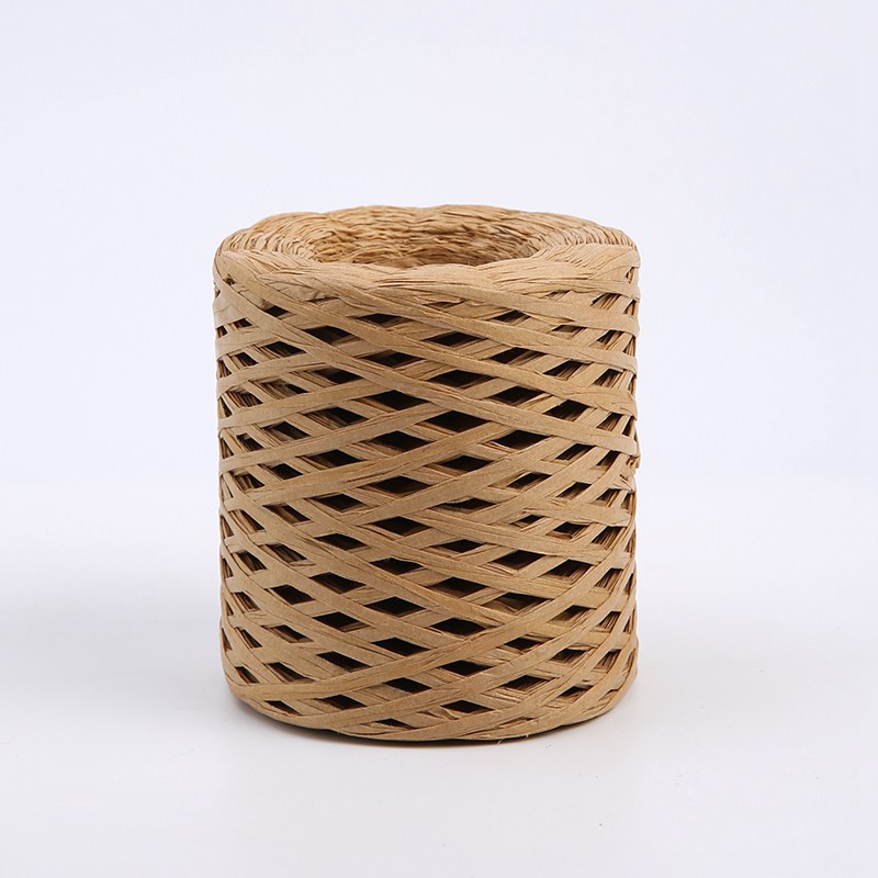 Decorative String – Synthetic Raffia – Natural Brown – 180 m Roll 