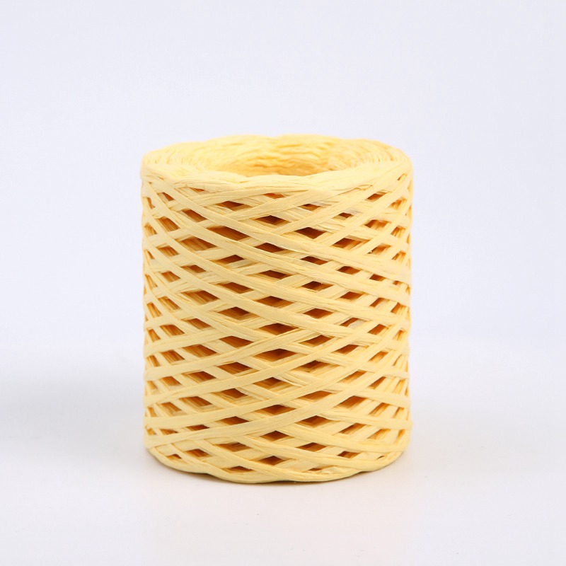 Decorative String – Synthetic Raffia – Light Yellow– 180 m Roll 