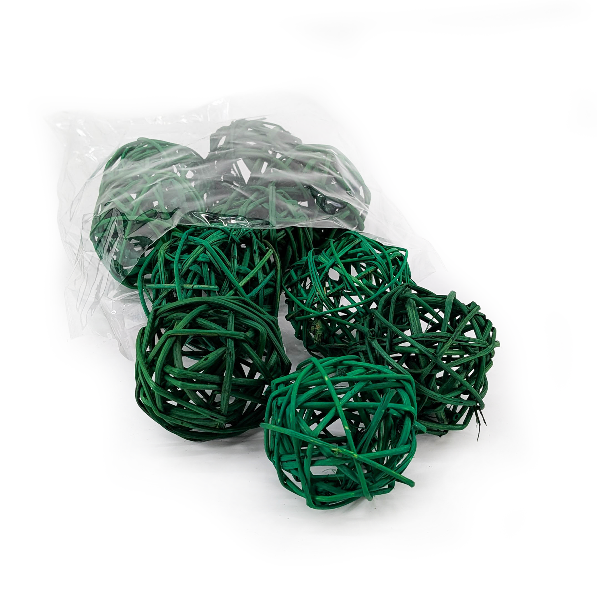 Rattan Balls – Green & Light Green 6 cm – 10 pcs 