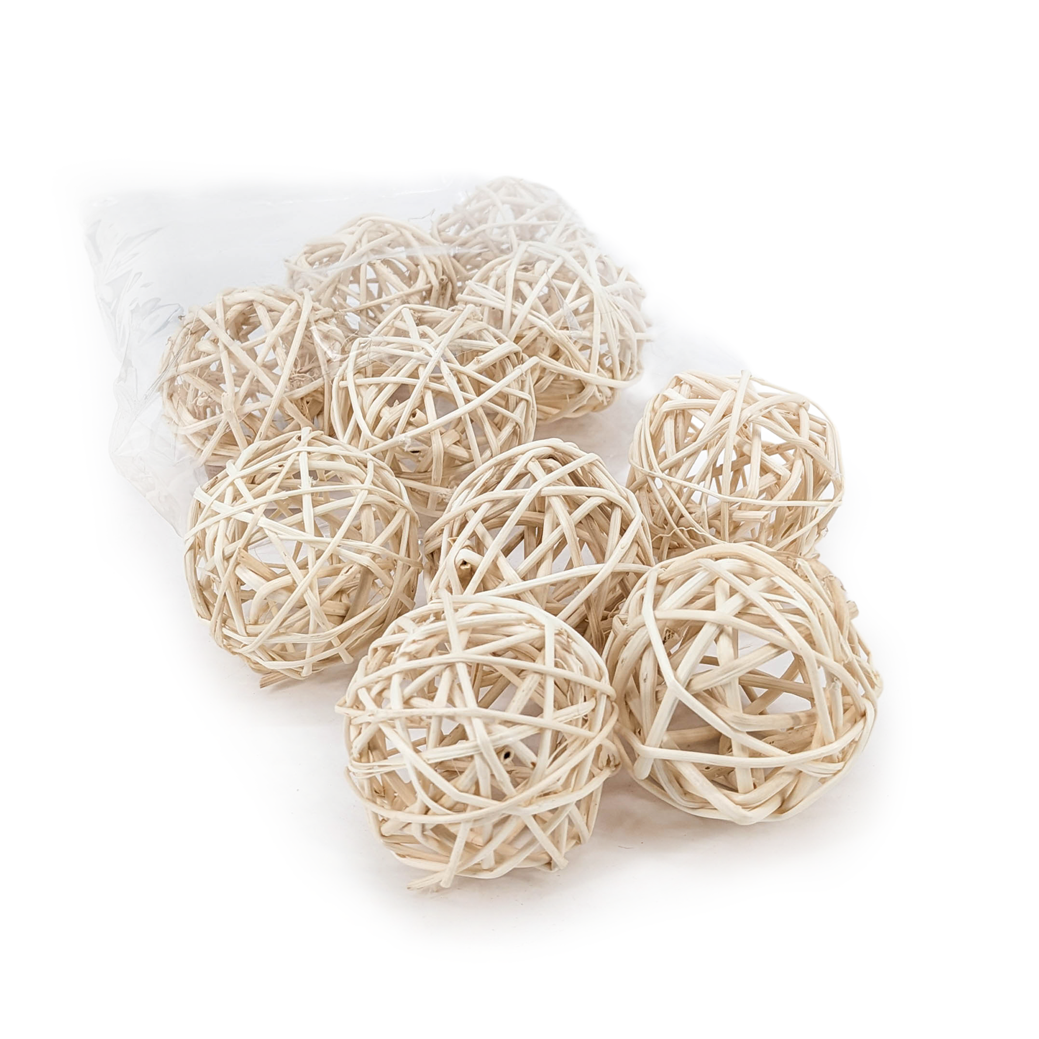 Rattan Balls – Bleached 6 cm – 10 pcs