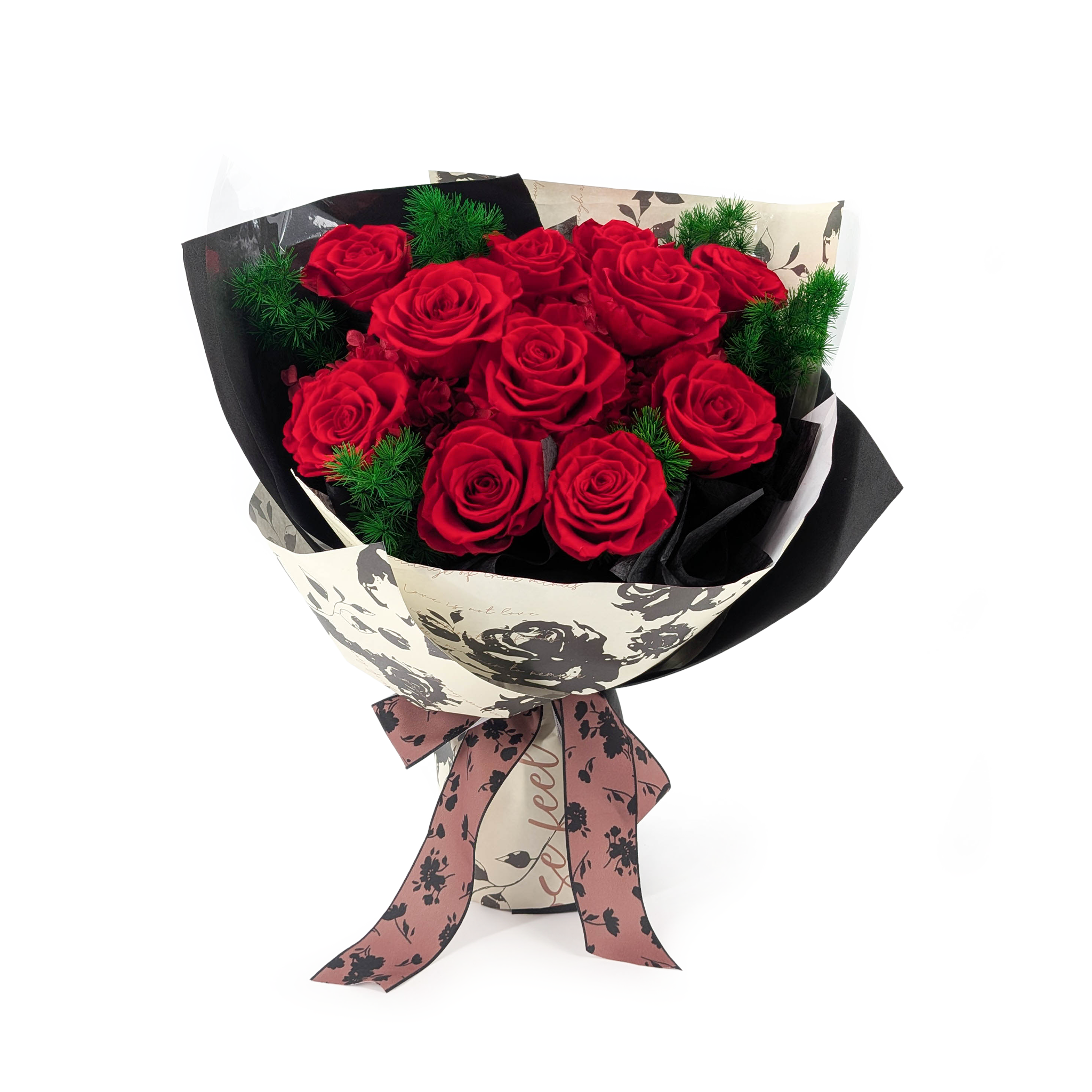Premium Flower Bouquet in Box – EVERGIVE – A Lasting Gesture – Ruby Devotion