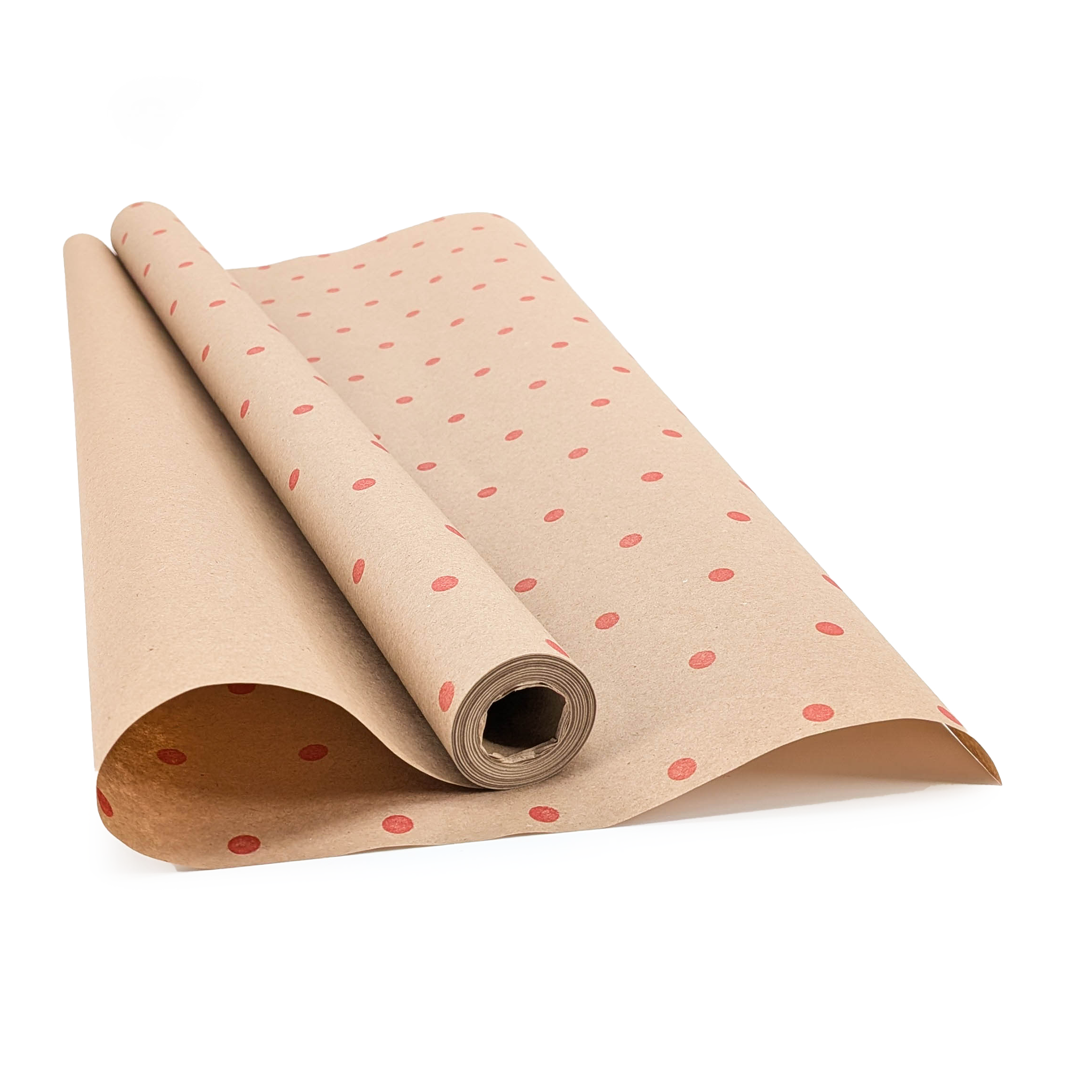 Kraft Paper – Polka Dot Pattern – Red – 60 cm × 10 m 