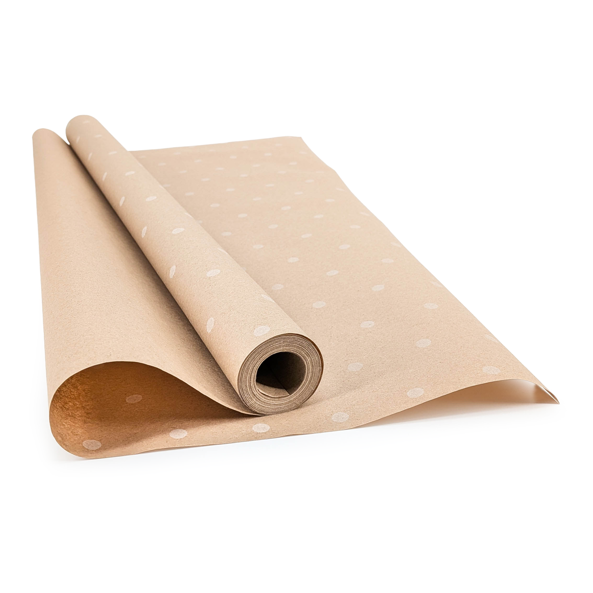 Kraft Paper – Polka Dot Pattern – White – 60 cm × 10 m 