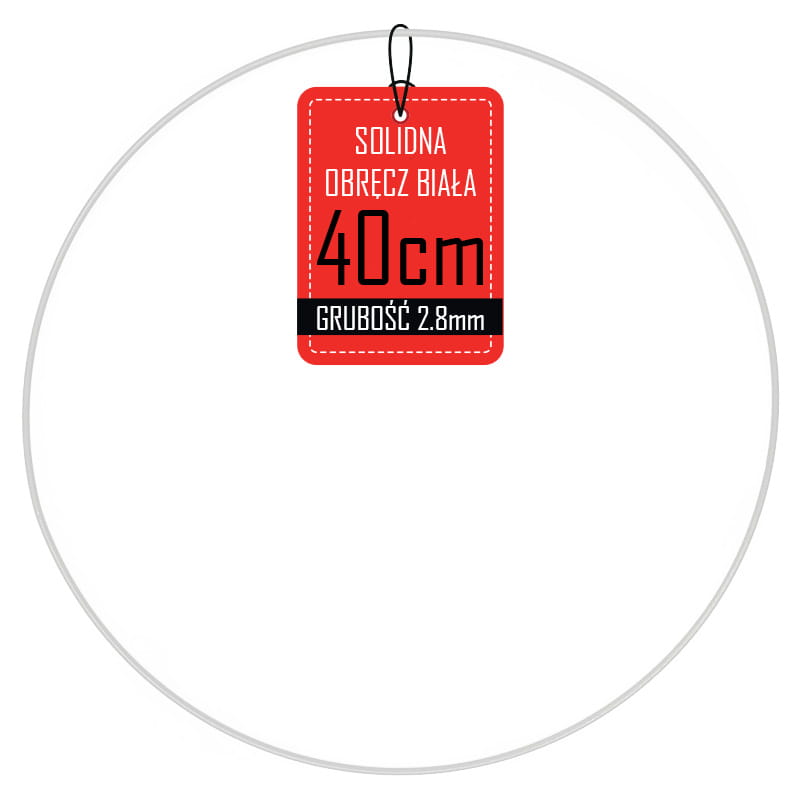 Metal Wreath Hoop - White - 40cm