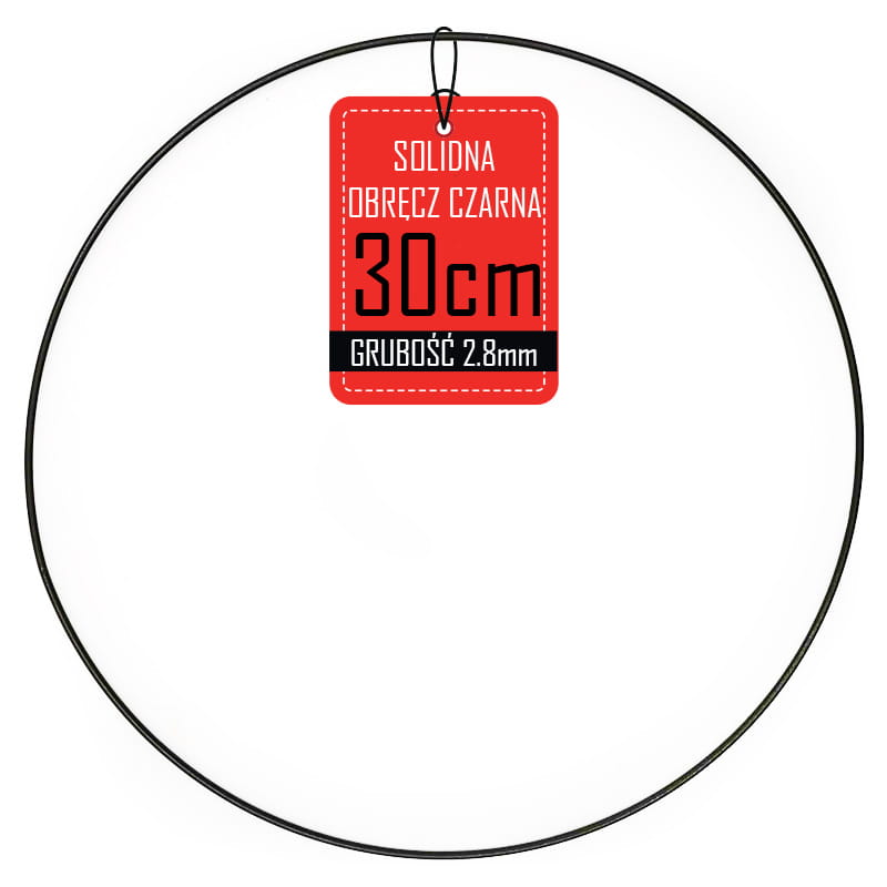 Metal Wreath Hoop - Black - 30cm