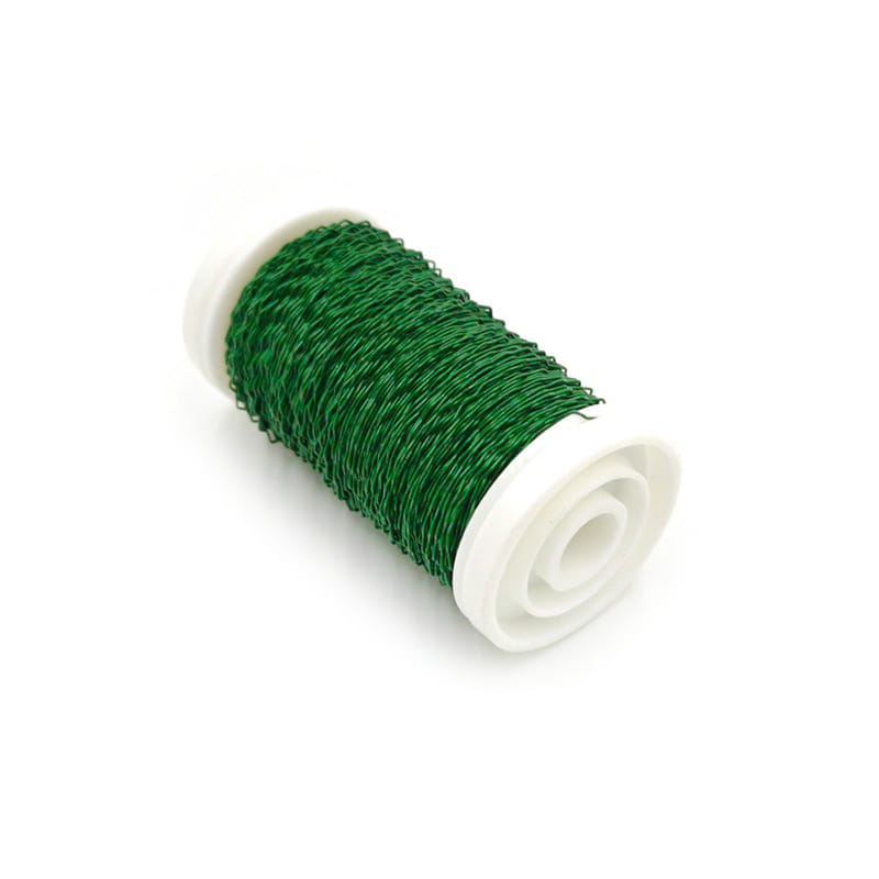 Craft Floral Wire - corrugated - Green Matte - 70m