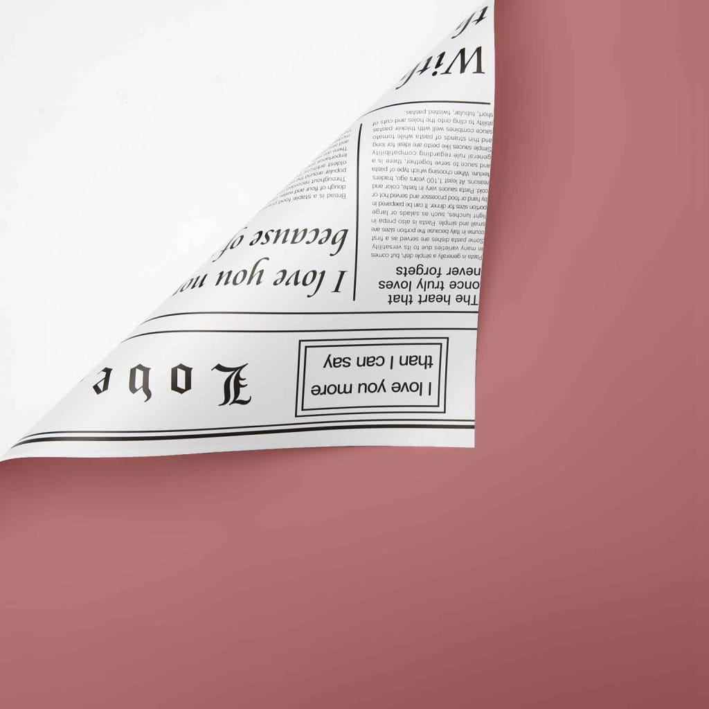 Floral Foil - Newspaper Victorian Pink + White - Sheets 58x58 cm - 20pcs