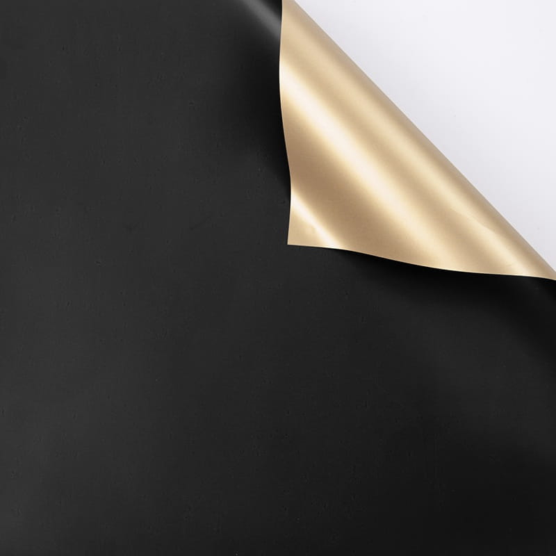 Floral foil "Gloss" - Black - Sheets 58x58 cm - 20 pieces
