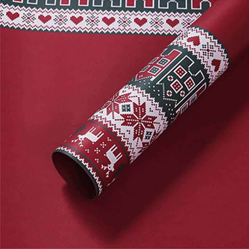 Floral Paper - "Sweater" Red - Sheets 80x52 cm - 10 pieces