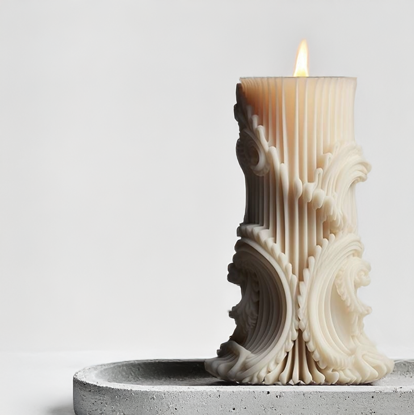 Silicone Mold for Candles - Baroque Pillar