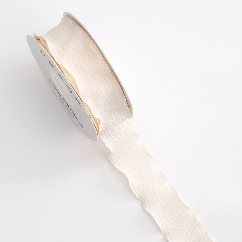 Floristic Ribbon - Off-White - Roll 2.5cmx9m
